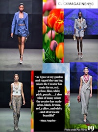 a fashion show with tulips on the runway